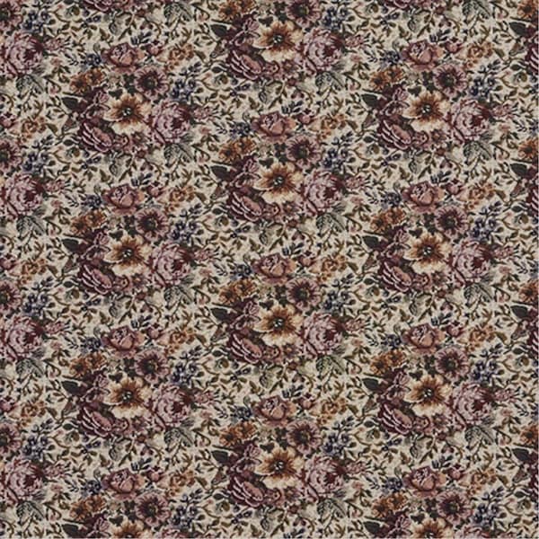 Designer Fabrics 54 in. Wide Pink- Green And Orange- Floral Tapestry Upholstery Fabric B960 - main